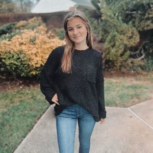 Loose Fit Popcorn Sweater